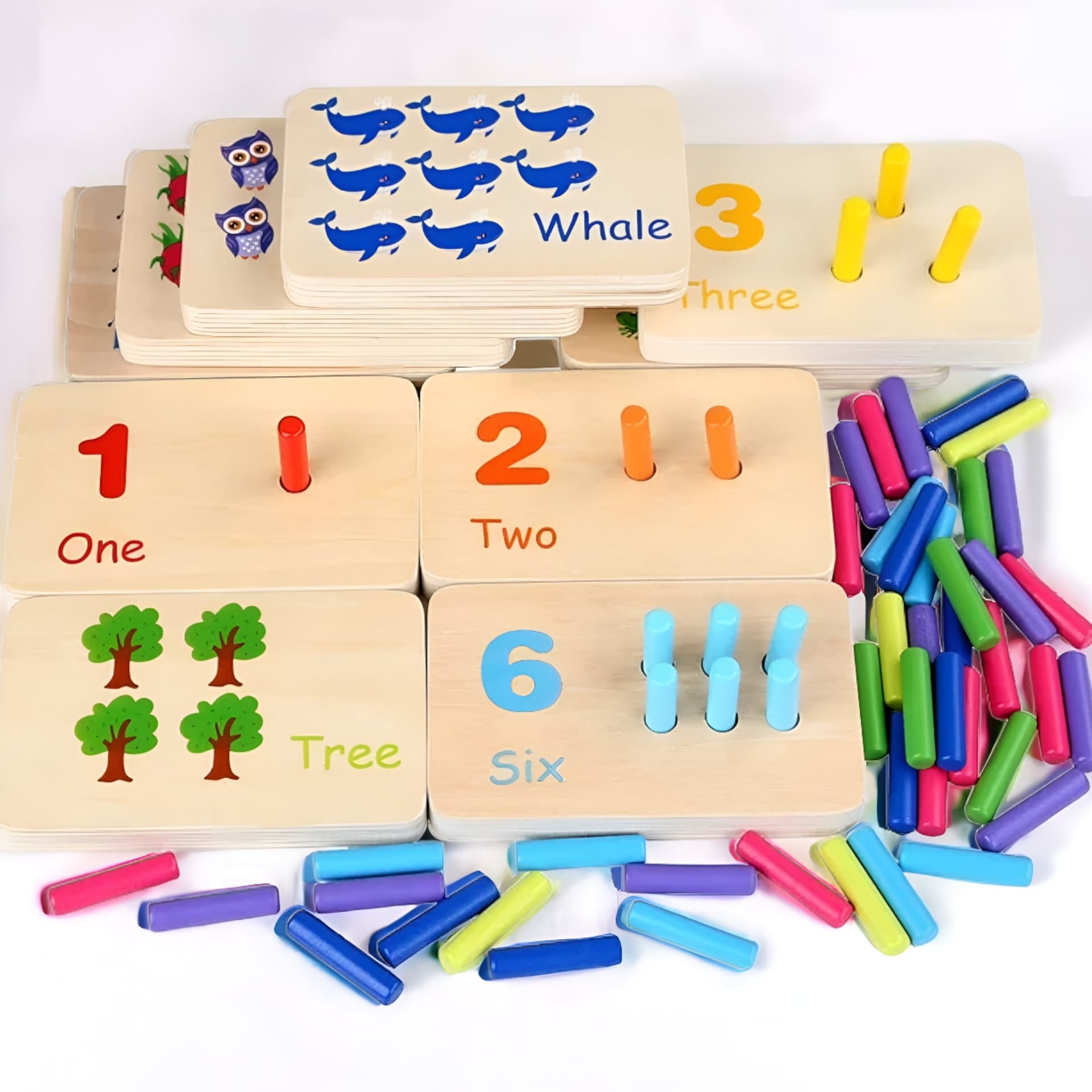 Montessori Toddler Counting Peg Board: Educational Learning Set