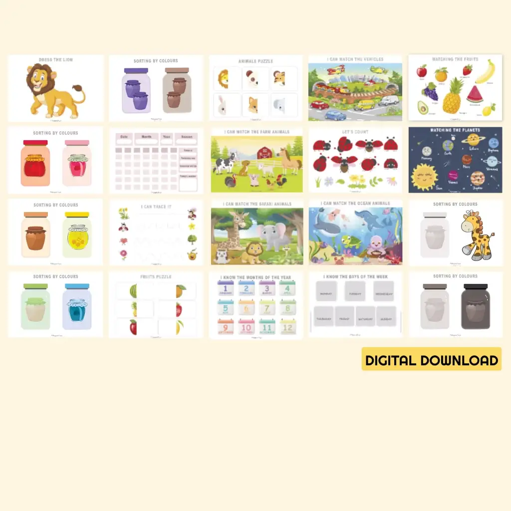 Toddler learning binder